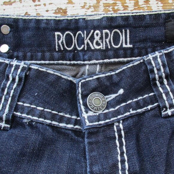 New ROCK & ROLL Cowgirl Jeans Size 30x32 Embellished Boot Cut Denim - Picture 14 of 14